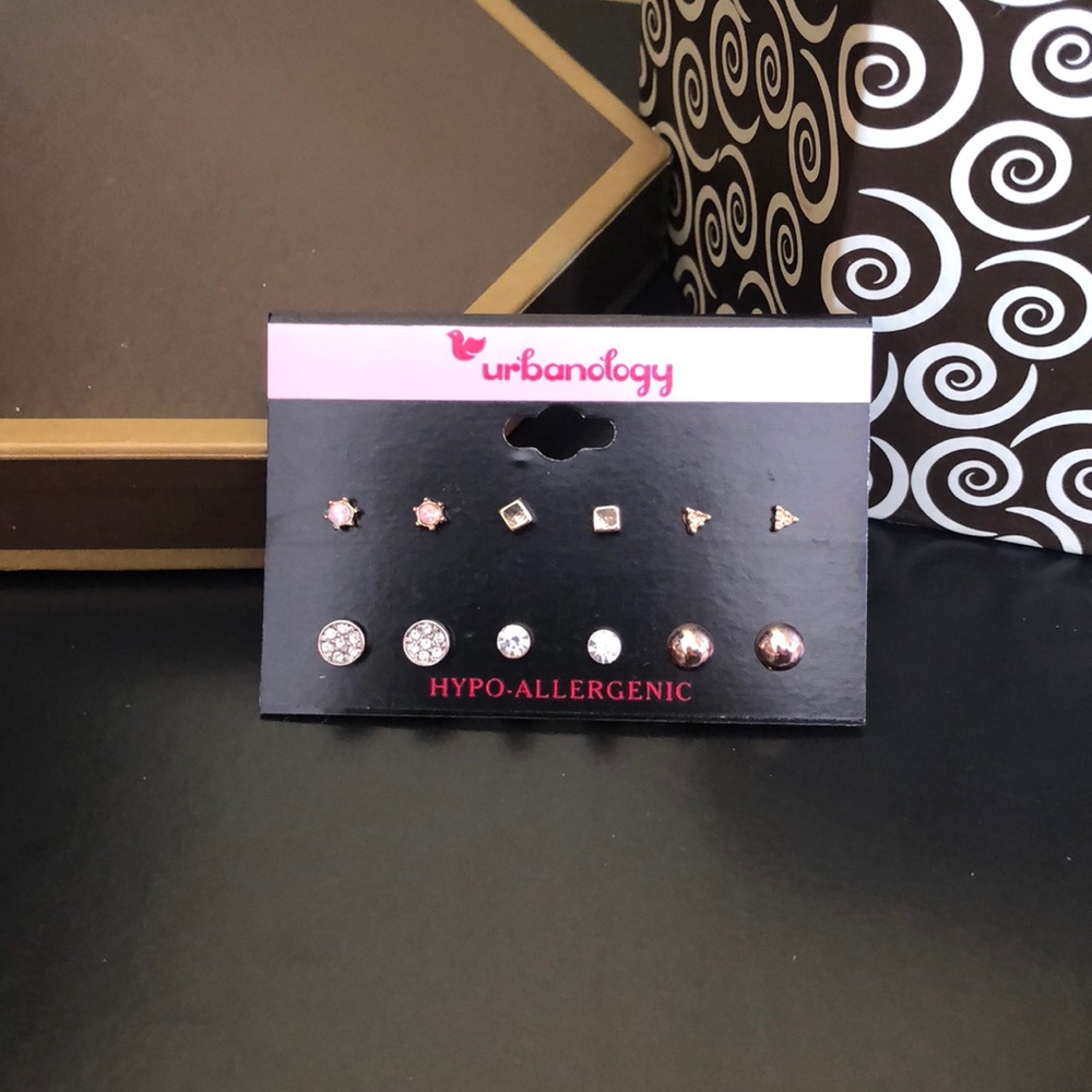 Set of Six Pairs Of Stud Earrings
